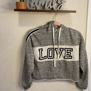 Gray crop hoodie